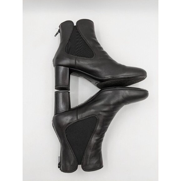 AGL women's black‎ leather block heel zip ankle booties 38 - Picture 6 of 14